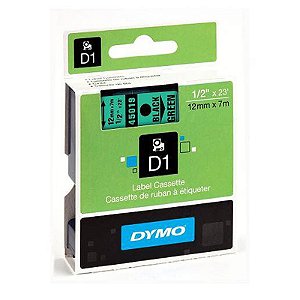 Fita Poliéster D1 Rotulador Dymo LM 12 MM X 7 M Preto/Verde Ref.: 45019