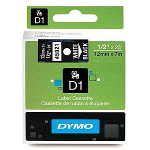 Fita Poliéster D1 Rotulador Dymo LM 12 MM X 7 M Branco/Preto Ref.: 45021