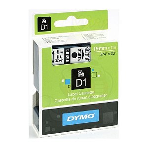 Fita Poliéster D1 Rotulador Dymo LM 19 MM X 7 M Preto/Transparente Ref.: 45800