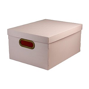 Caixa Organizadora Linho Dello Média Rosa Claro 2192-W