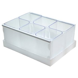 Caixa Organizadora de Objetos Dello C/ 6 Porta Objetos Cristal 2193-H