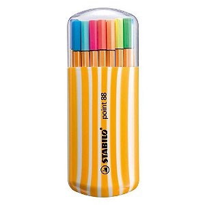 Estojo Zebrui Canetas Hidrográficas Stabilo Point 88  c/ 20 unidades