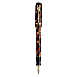 Caneta Tinteiro Parker Duofold Check Ambar Internacional S0690710