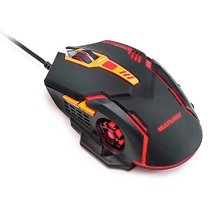 Mouse Gamer 2400 DPI Preto e Laranja Warrior - MO270