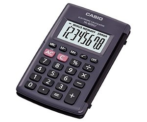 Calculadora de Bolso 04 Operações Big Display com Tampa CASIO HL-820LV-BK-S4-DP