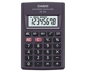 Calculadora de Bolso 8 Dígitos Big Display Preta CASIO HL-4A-S4-DP