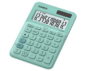Calculadora de Mesa 12 Dígitos Big Display Turquesa CASIO MS-20UC-GN-N-DC