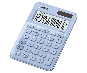 Calculadora de Mesa 12 Dígitos Big Display Azul Claro CASIO MS-20UC-LB-N-DC