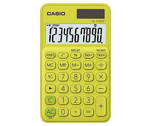 Calculadora de Bolso 10 Dígitos Cálculo de Hora Verde CASIO SL-310UC-YG-N-DC