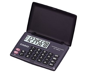 Calculadora de Bolso 04 Operações Big Display com Tampa Preta CASIO LC-160LV-BK-S4-DH