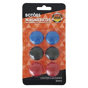 Botão Magnético Colorido 30mm C/6 Unidades Jocar