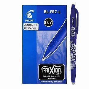 Caneta Esferográfica Pilot BL-FR7 Frixion Ball Azul CX C/ 12 Un