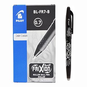 Caneta Esferográfica Pilot BL-FR7 Frixion Ball Preta CX C/ 12 Un