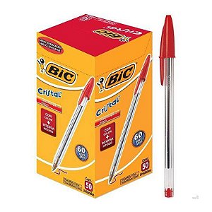 Caneta Esferográfica BIC Cristal 1.0 Vermelha CX C/ 50 Un