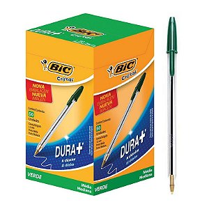 Caneta Esferográfica BIC Cristal 1.0 Verde CX C/ 50 Un