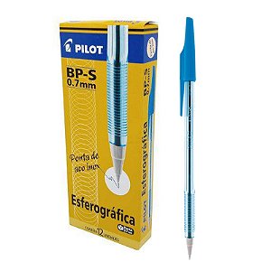 Caneta Esferográfica Pilot BP-S 0.7 Azul CX C/ 12 Un
