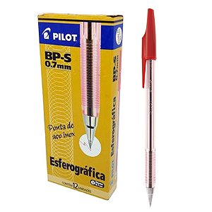 Caneta Esferográfica Pilot BP-S 0.7 Vermelha CX C/ 12 Un