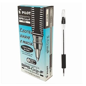 Caneta Esferográfica Pilot BP-S Grip 0.7 Preta CX C/ 12 Un