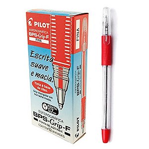 Caneta Esferográfica Pilot BP-S Grip 0.7 Vermelha CX C/ 12 Un