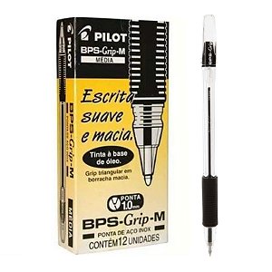 Caneta Esferográfica Pilot BP-S Grip 1.0 Preta CX C/ 12 Un