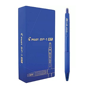 Caneta Esferográfica Pilot BP-1 RT 1.0 Retrátil Azul CX C/ 12 Un