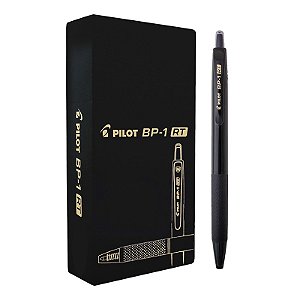 Caneta Esferográfica Pilot BP-1 RT 1.0 Retrátil Preta CX C/ 12 Un