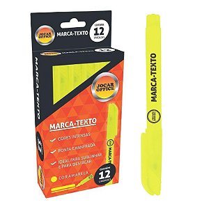 Pincel Marca Texto Jocar Office Amarelo Cx C/ 12 Un