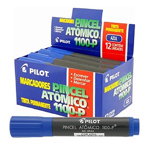 Pincel Permanente Atômico Pilot 1100-P Azul CX C/ 12 Un