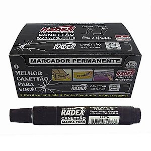 Pincel Permanente Atômico Radex Preto CX C/ 12 Un