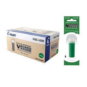 Refil Tinta Pincel Quadro Branco WBMA Pilot Verde CX C/ 12 Un