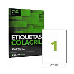 Etiqueta Adesiva Carta CC185 279,4 x 215,9 mm 100 Folhas - Colacril