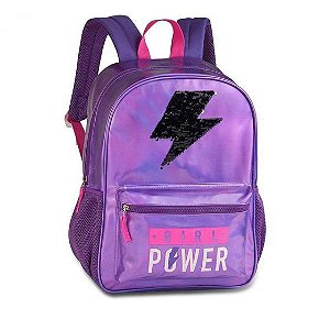 Mochila Clio Roxa CG2168 Girl Power Holográfica