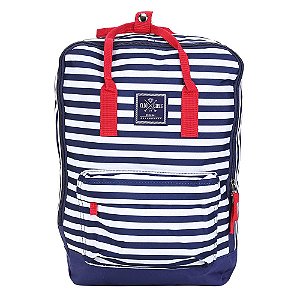 Mochila Clio Listrada Marinho e Branco MF8021 Girls
