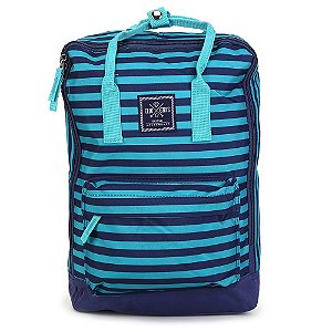 Mochila Clio Listrada Marinho e Azul MF8021 Girls