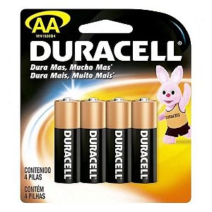 Pilha Alcalina Pequena AA 4 UN Duracell