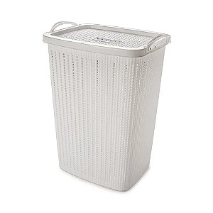 Cesto de Roupa Trama 38L Branco 8653 Plasútil