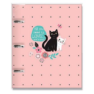 Caderno com 3 Argolas Gatos Fina Ideia 4754