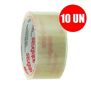 Fita Adesiva Embalagem Transparente 48x45 Adelbras C/10 UN