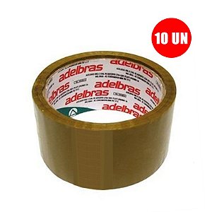 Kit Fita Adesiva Embalagem 48x45 Marrom 520 Adelbras C/10 Unidades