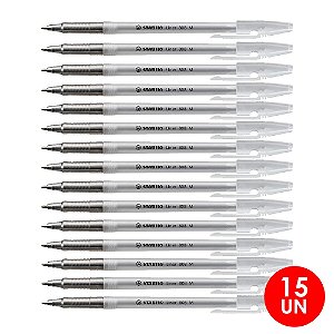Caneta Esferográfica 0,7 Stabilo Liner 808 Preto C/15 UN