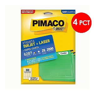 Etiqueta Pimaco InkJet+Laser Branca Carta 6287 C/4 PCT