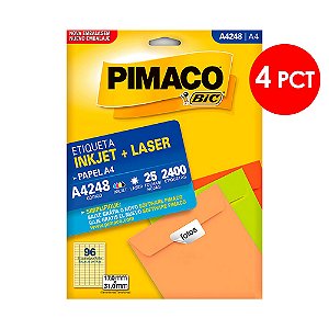 Etiqueta Pimaco InkJet+Laser Branca A4 248 C/4 PCT