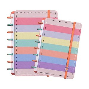 Kit Caderno Inteligente Arco-Iris Pastel A5 CIA52060 + Médio CIMD3057