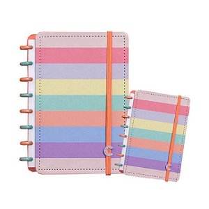 Kit Caderno Inteligente Arco-Iris Pastel A5 CIA52060 + Grande CIGD4060