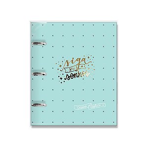 Caderno Argolado Verde Estrelas Fina Ideia 4760