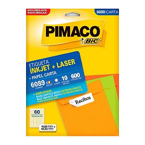 Etiqueta Pimaco InkJet+Laser Branca Carta 6089