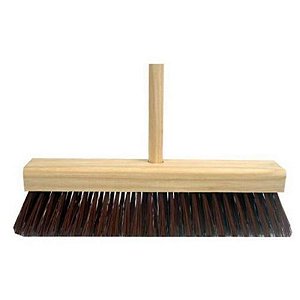 Kit Vassoura Prefeitura Piaçava 40cm com Cabo de Madeira 3 UN