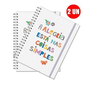 Kit Caderno Universitario 96fls Frases Coloridas 2345 C/2 Unidades