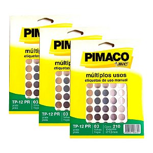 Etiqueta Adesiva Redonda Pimaco TP 12 Prata com 210 UN - 3 PCT