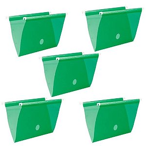 Kit Pasta Suspensa Plástica Verde com 5 Peças